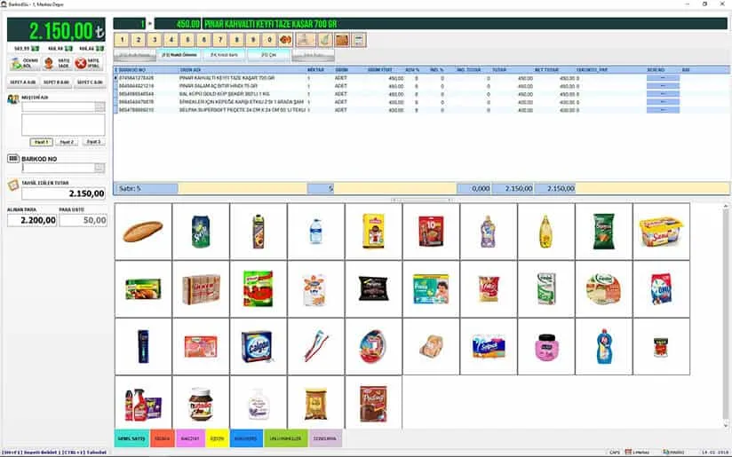 Market Barkod Sistemi Satış Ekranı